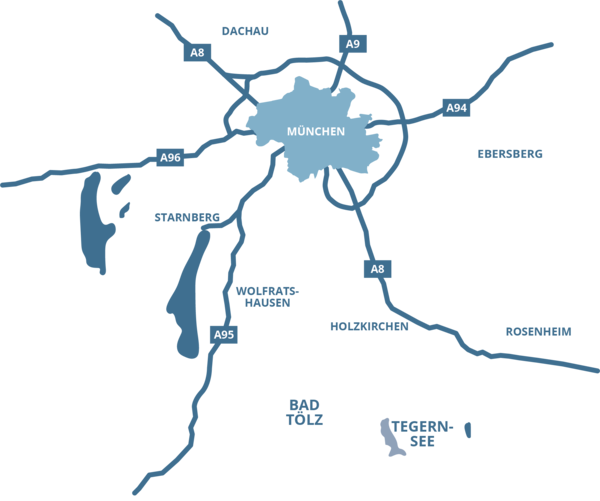 Fluggebiete: Bad Tölz, Tegernsee, Lengries Fluggebiete des Gleitschirm Tandemflug Anbieters Thermik-Flug
